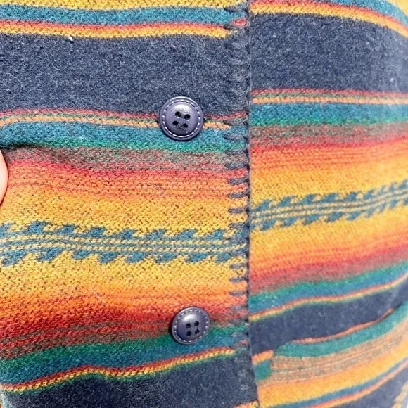 Signature Expressions Vintage Unisex Wool Blend Tribal Print Pocketed Vest Sz M - Picture 6 of 11